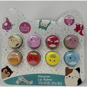 Squishmallows 8 Pack Assorted Flavored Macaron Lip Balms NEW